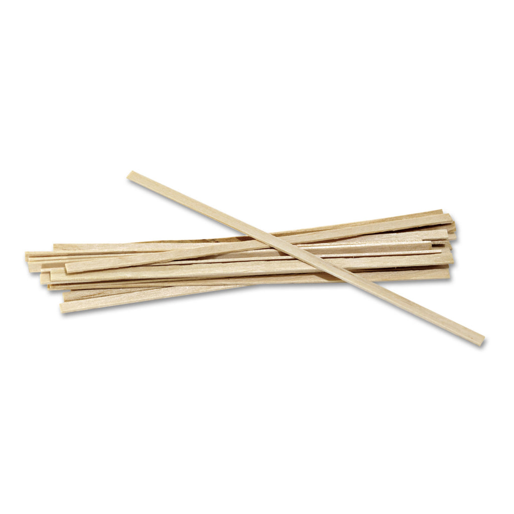 Wood Coffee Stirrers, 5.5", 10,000/Carton - 