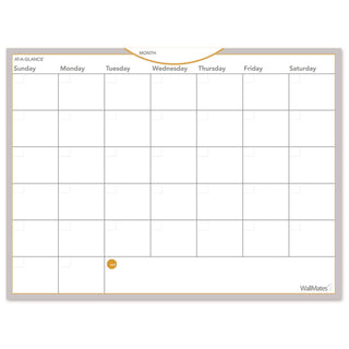WallMates Self-Adhesive Dry Erase Monthly Planning Surfaces, 24 x 18, White/Gray/Orange Sheets, Undated