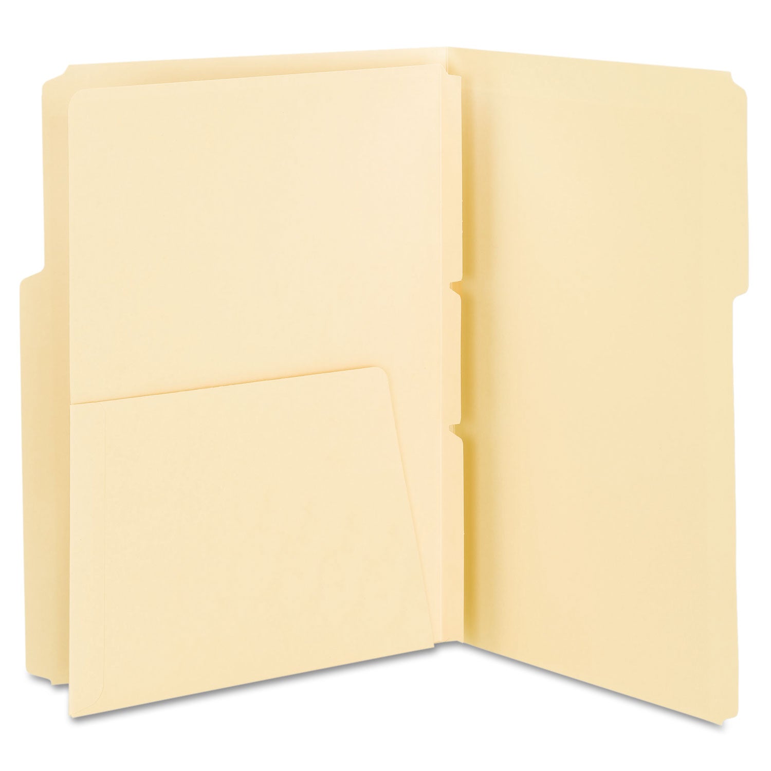 Self-Adhesive Folder Dividers with 5.5" Pockets for Top/End Tab Folders, 1 Fastener, Letter Size, Manila, 25/Pack - 