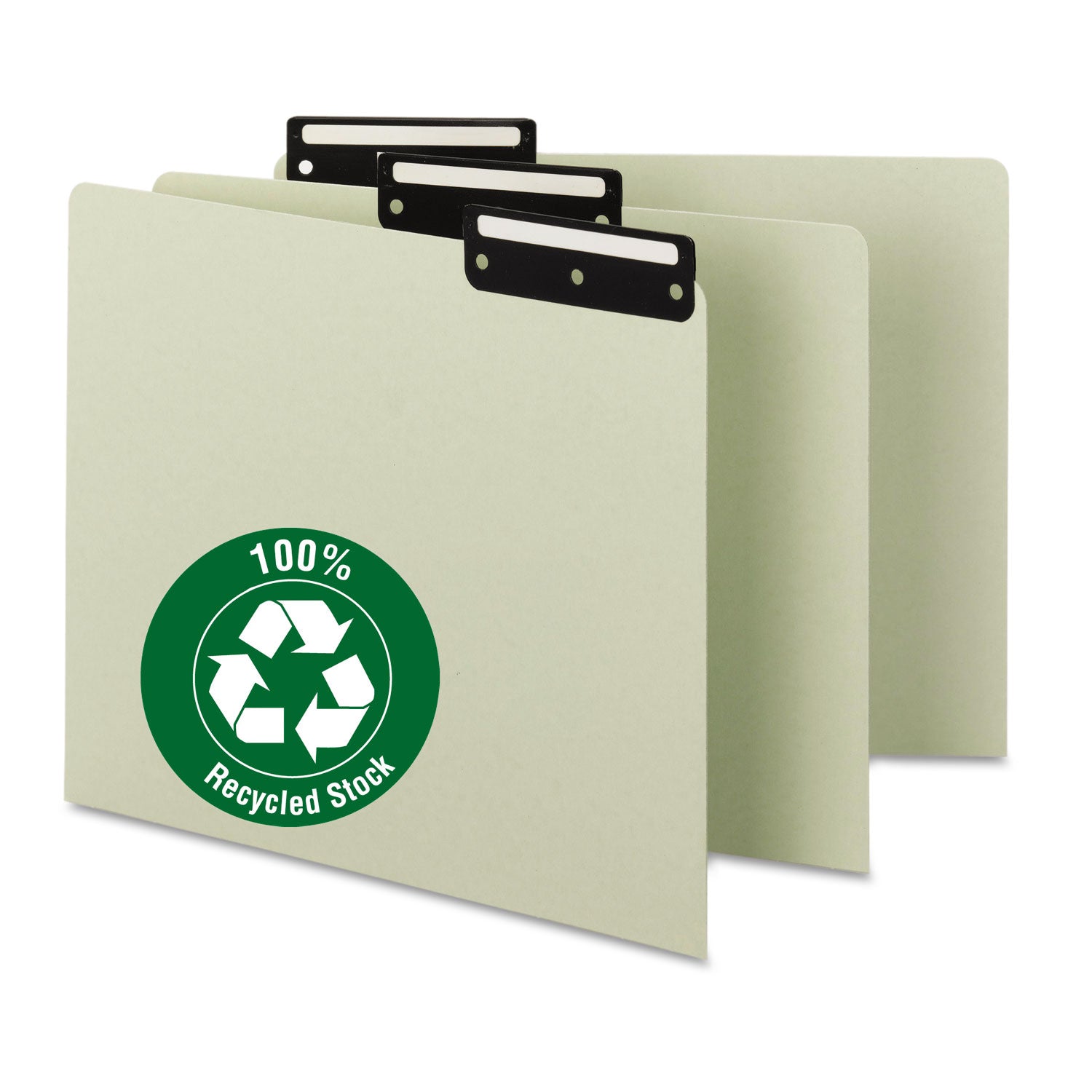Recycled Blank Top Tab File Guides, 1/3-Cut Top Tab, Blank, 8.5 x 11, Green, 50/Box - 