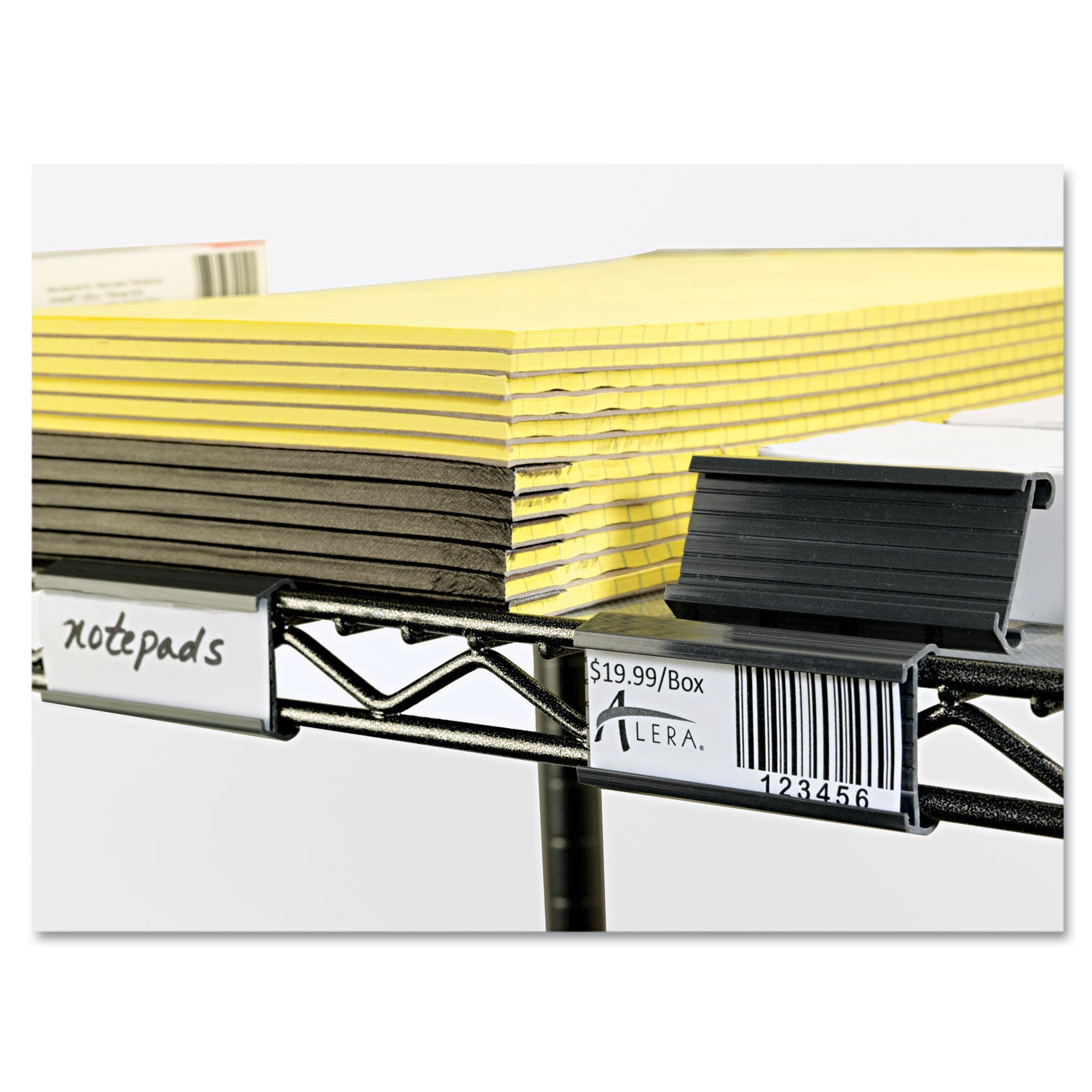 Wire Shelving Shelf Tag, Side Load, 3" Long, Gray, 10/Pack - 