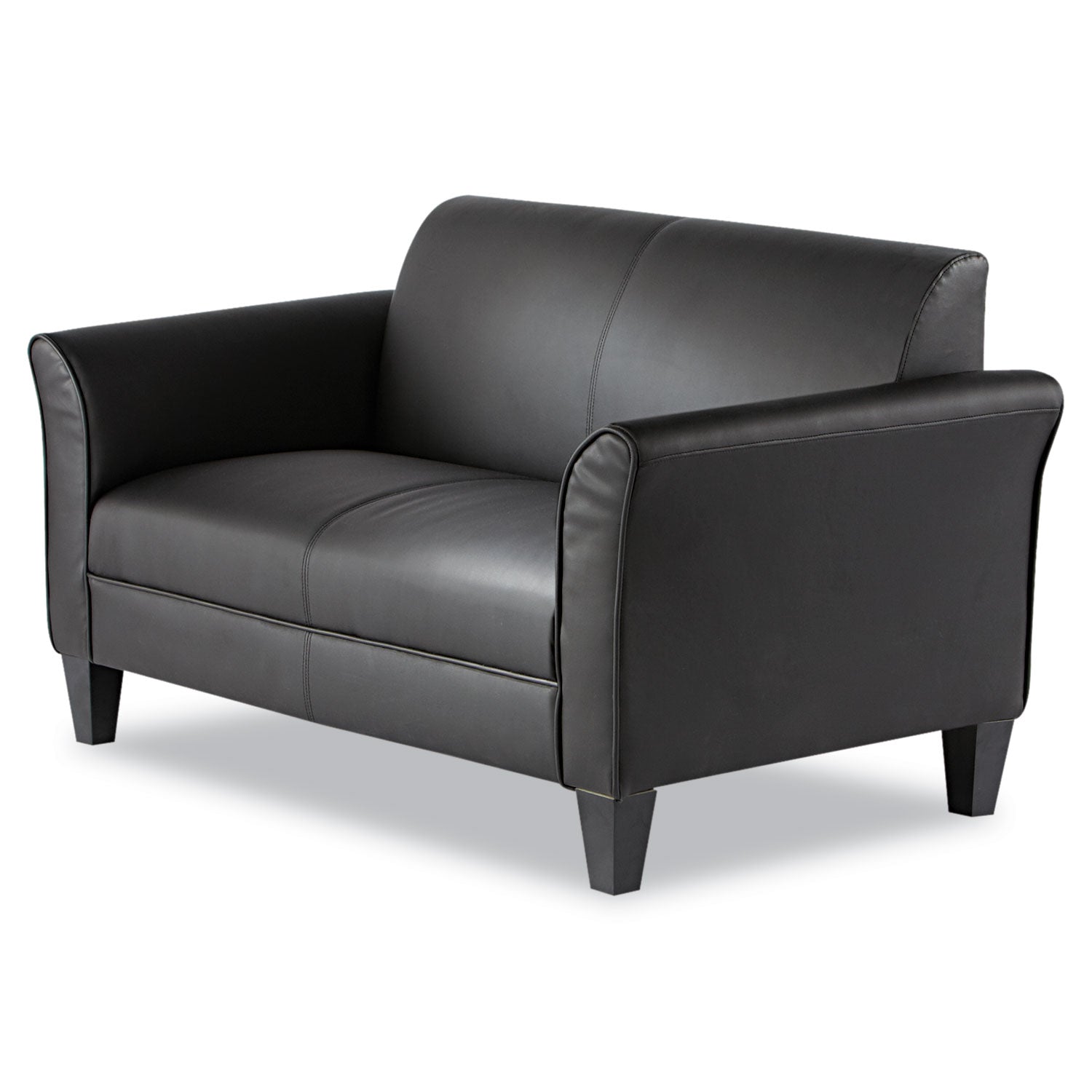 Alera Reception Lounge Furniture, Loveseat, 55.5w x 31.5d x 33.07h, Black - 