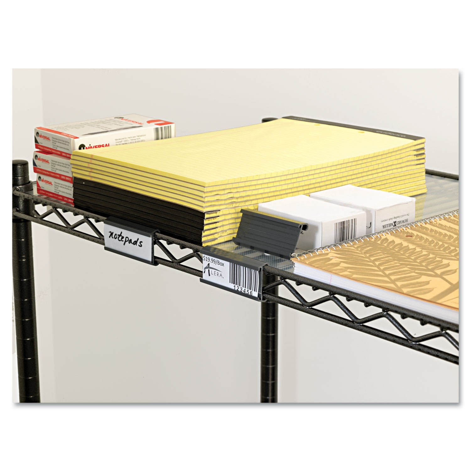 Wire Shelving Shelf Tag, Side Load, 3" Long, Gray, 10/Pack - 