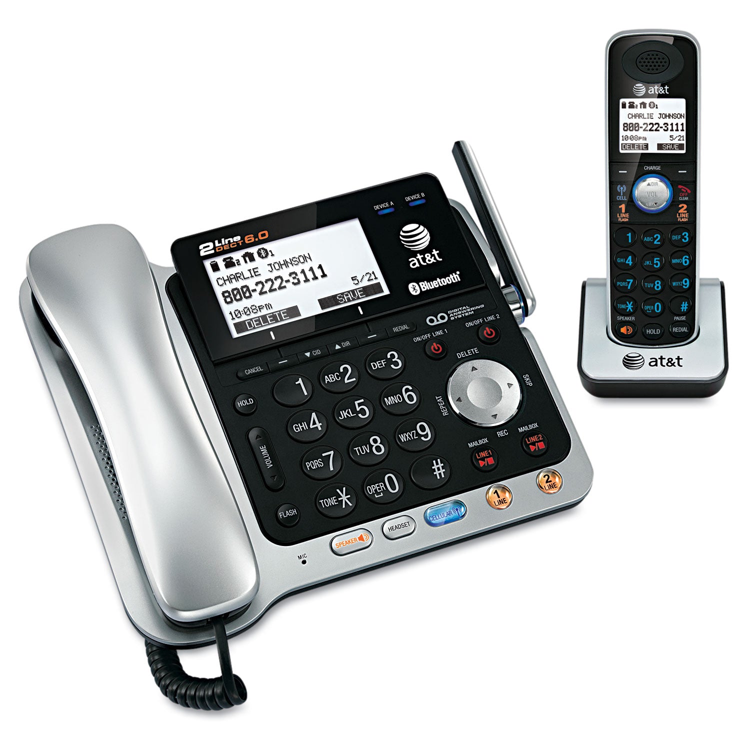 TL86109 Two-Line DECT 6.0 Phone System with Bluetooth - 