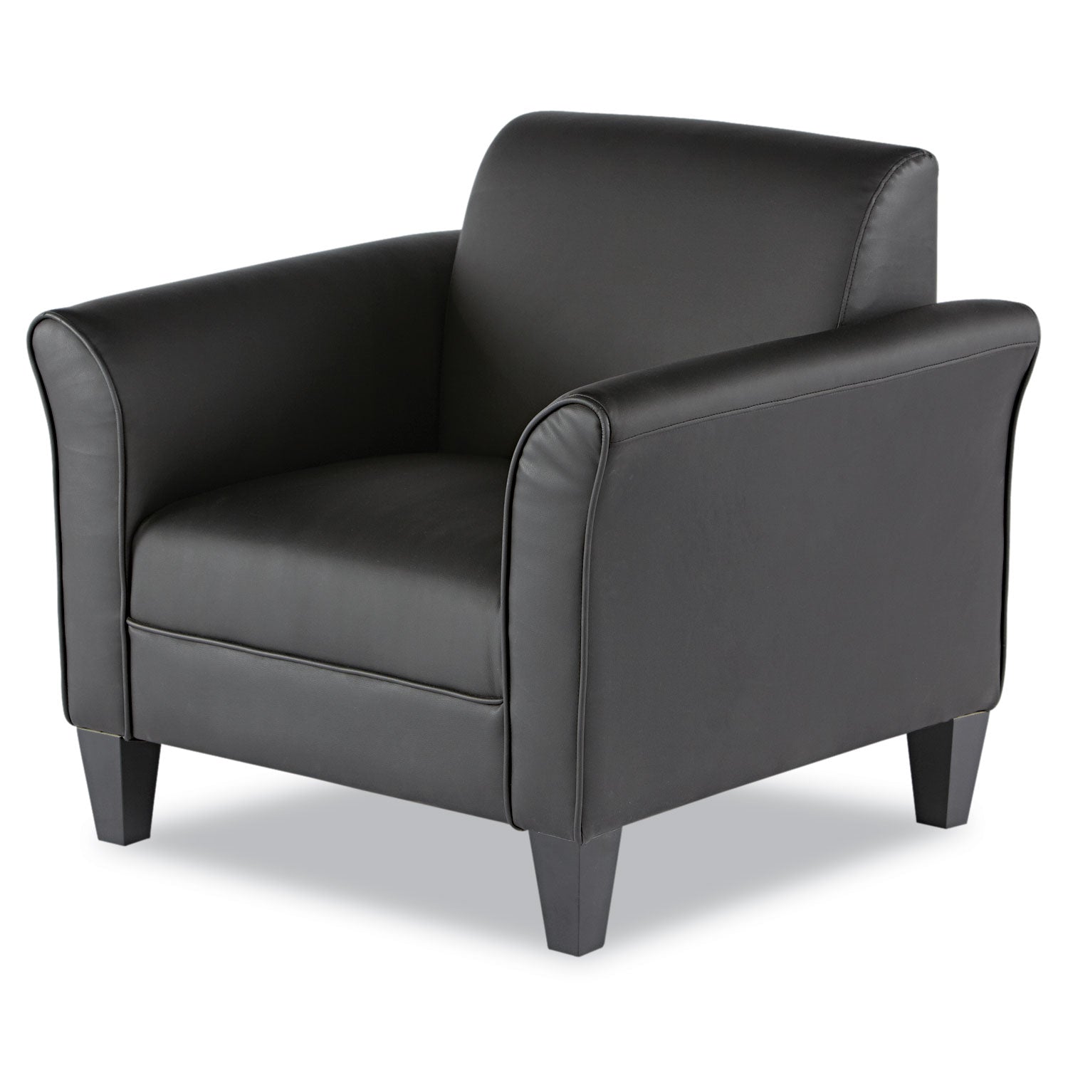 Alera Reception Lounge Sofa Series Club Chair, 35.43" x 30.7" x 32.28", Black Seat, Black Back, Black Base - 