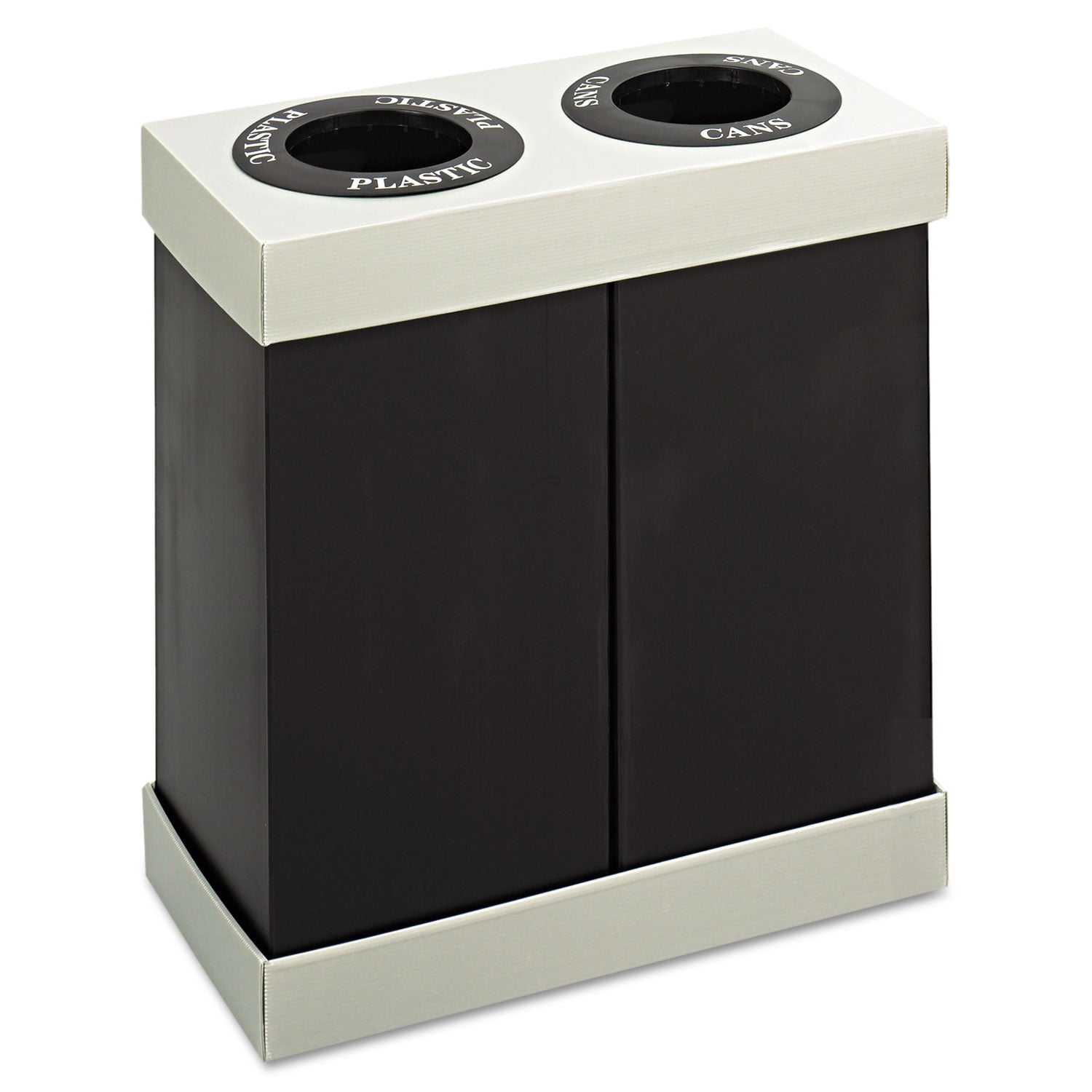 at-your-disposal-recycling-center-two-28-gal-bins-polyethylene-black_saf9794bl - 1