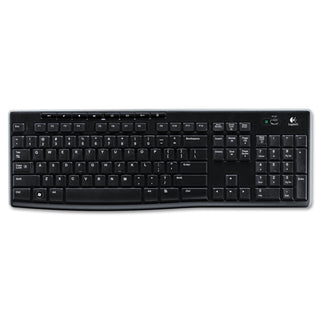K270 Wireless Keyboard, USB Unifying Receiver, Black - 