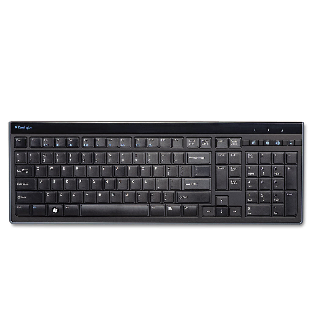 Slim Type Standard Keyboard, 104 Keys, Black - 