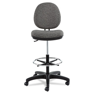 Alera Interval Series Swivel Task Stool, Supports 275 lb, 23.93" to 34.53" Seat Height, Graphite Gray Seat/Back, Black Base - 