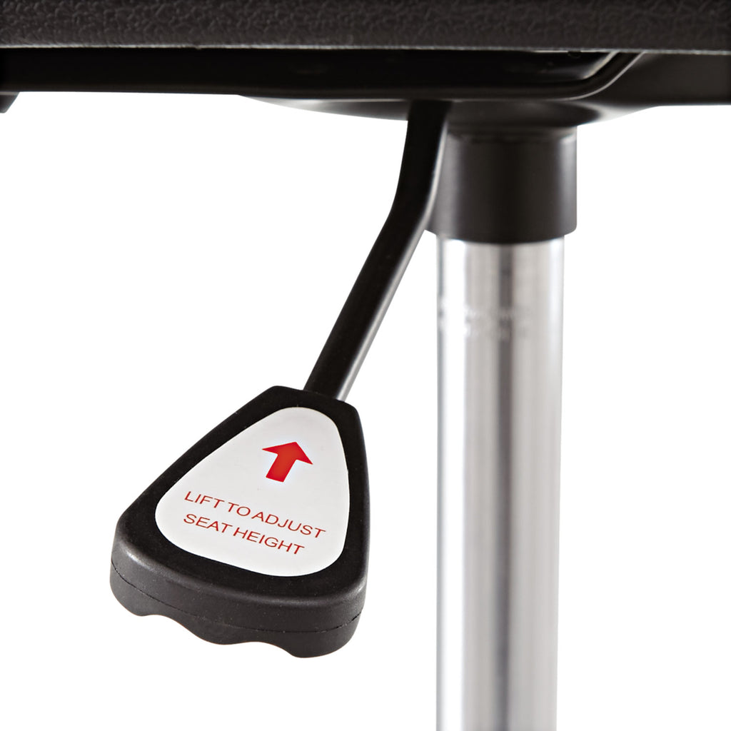 Alera Interval Series Swivel Task Stool, Supports 275 lb, 23.93" to 34.53" Seat Height, Graphite Gray Seat/Back, Black Base - 