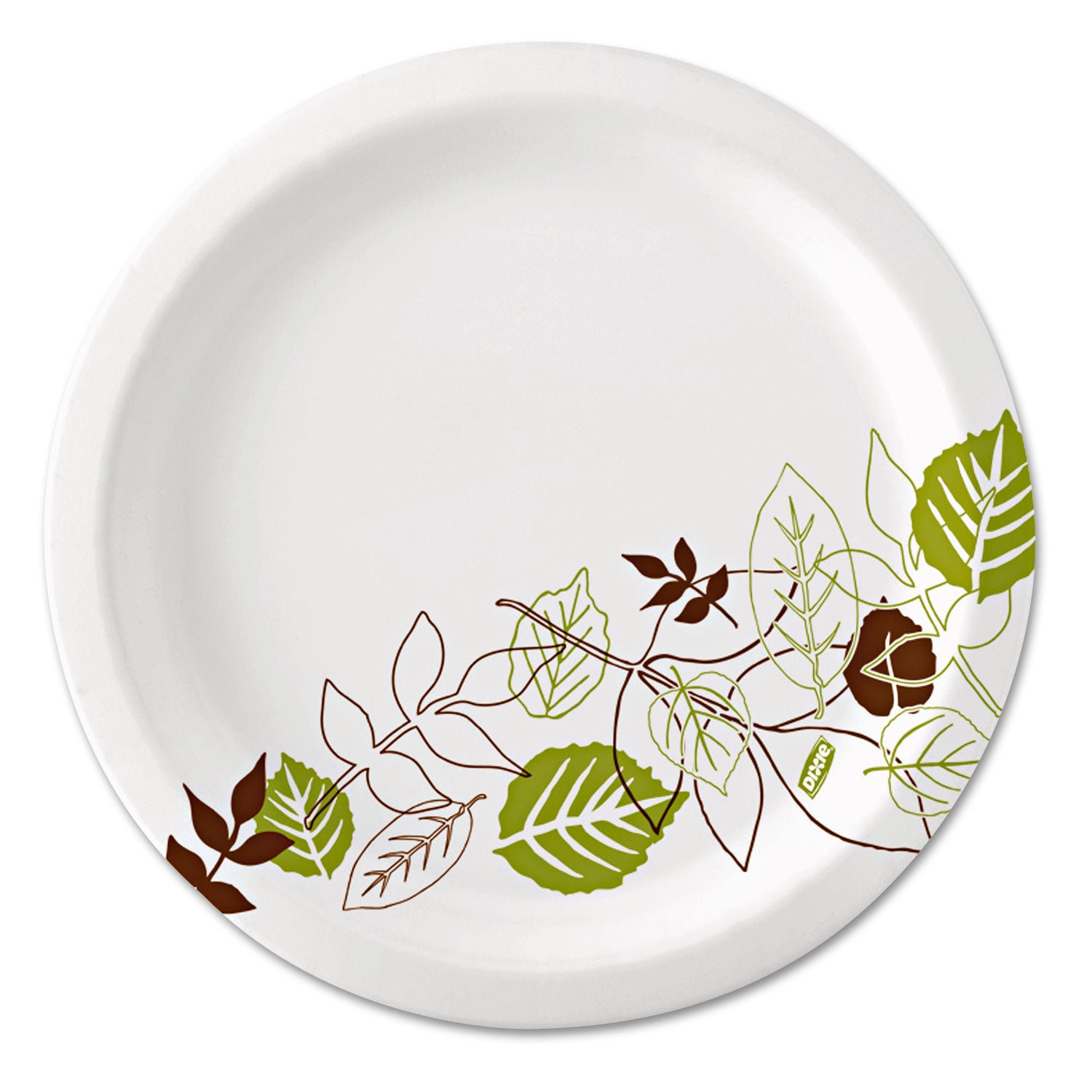 Pathways Soak-Proof Shield Mediumweight Paper Plates, WiseSize, 6.88" dia, Green/Burgundy, 500/Carton - 