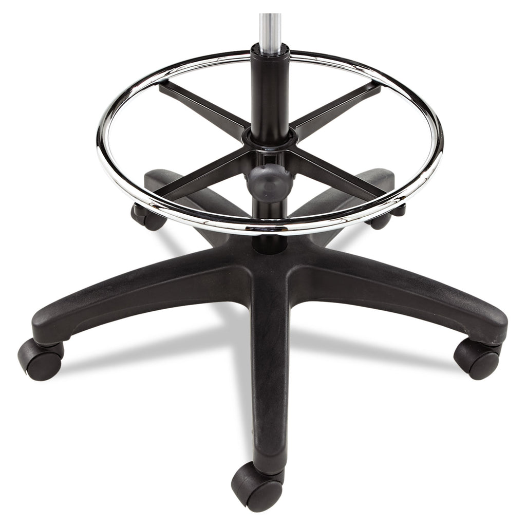 Alera Interval Series Swivel Task Stool, Supports 275 lb, 23.93" to 34.53" Seat Height, Graphite Gray Seat/Back, Black Base - 