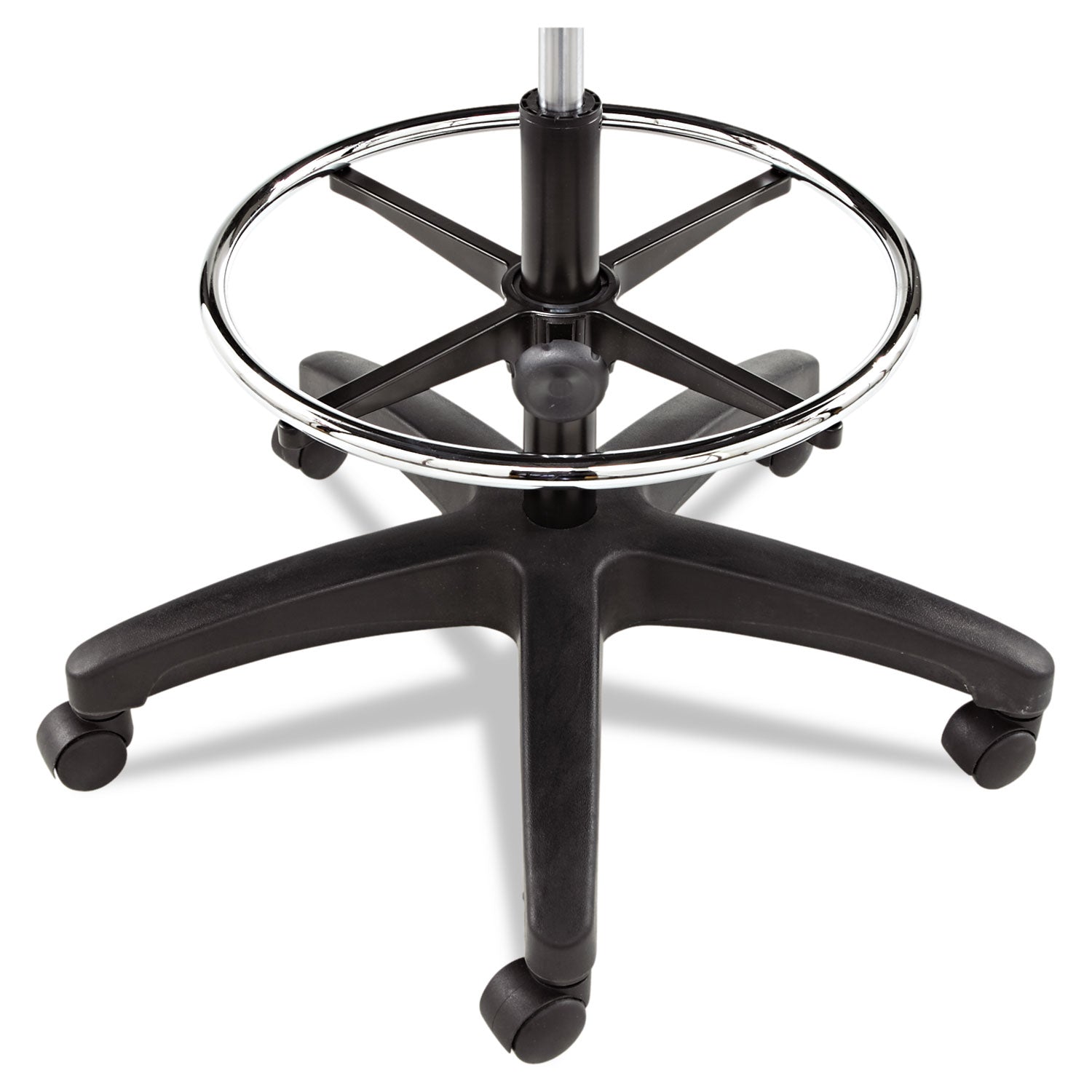 Alera Interval Series Swivel Task Stool, Supports 275 lb, 23.93" to 34.53" Seat Height, Graphite Gray Seat/Back, Black Base - 