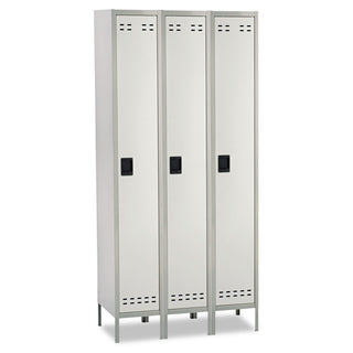 Single-Tier, Three-Column Locker, 36w x 18d x 78h, Two-Tone Gray - 