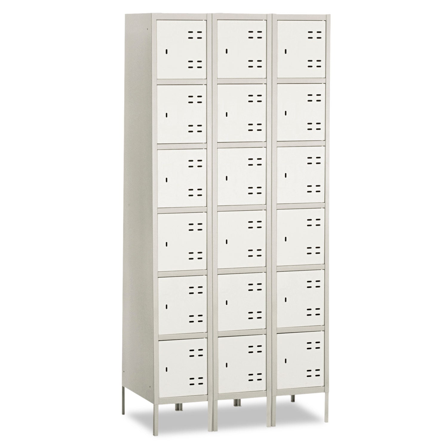 Three-Column Box Locker, 36w x 18d x 78h, Two-Tone Gray - 