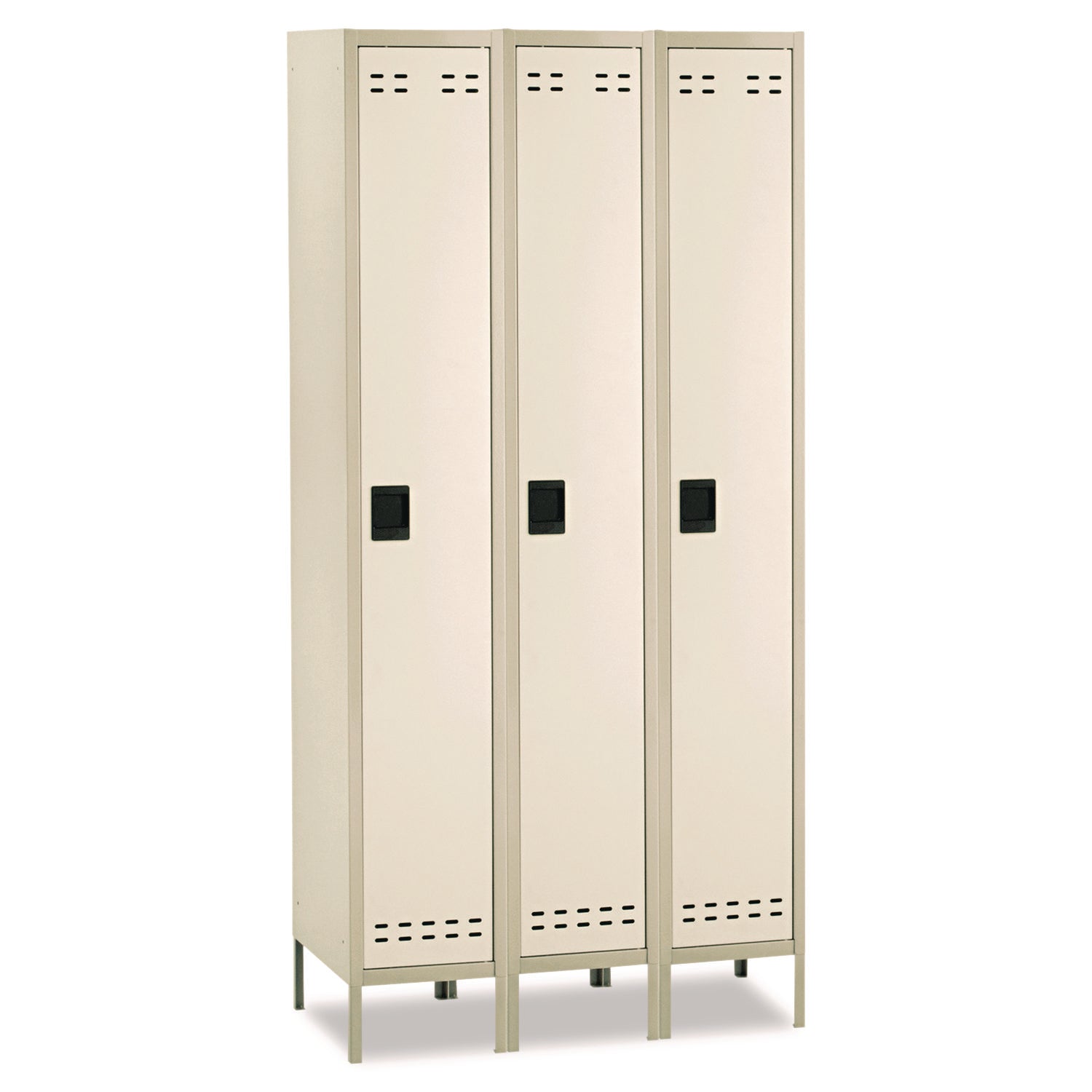 Single-Tier, Three-Column Locker, 36w x 18d x 78h, Two-Tone Tan
