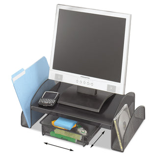 Onyx Mesh Monitor Stand, 19.25" x 11.25" x 6.25", Black - 