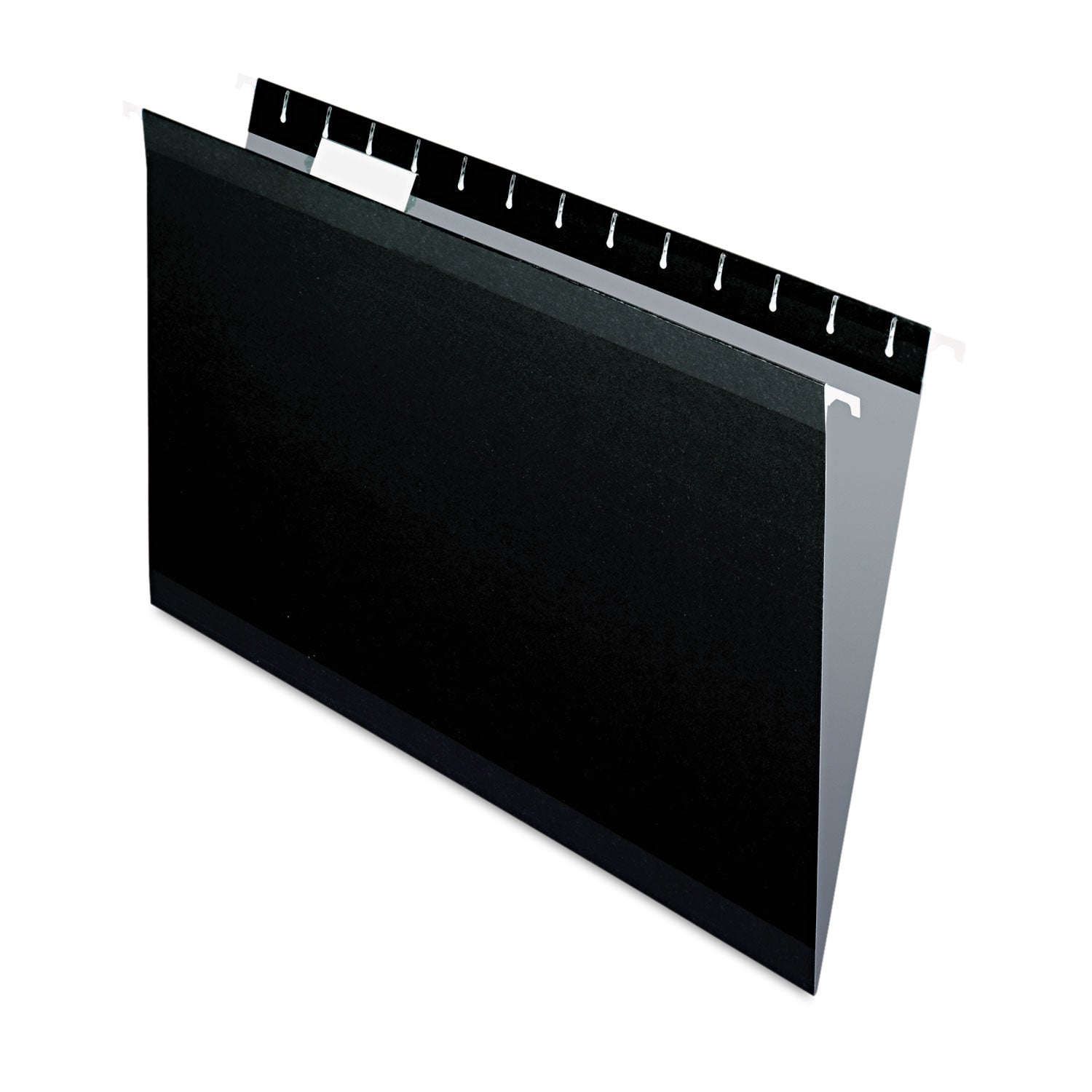 Colored Reinforced Hanging Folders, Legal Size, 1/5-Cut Tabs, Black, 25/Box - 