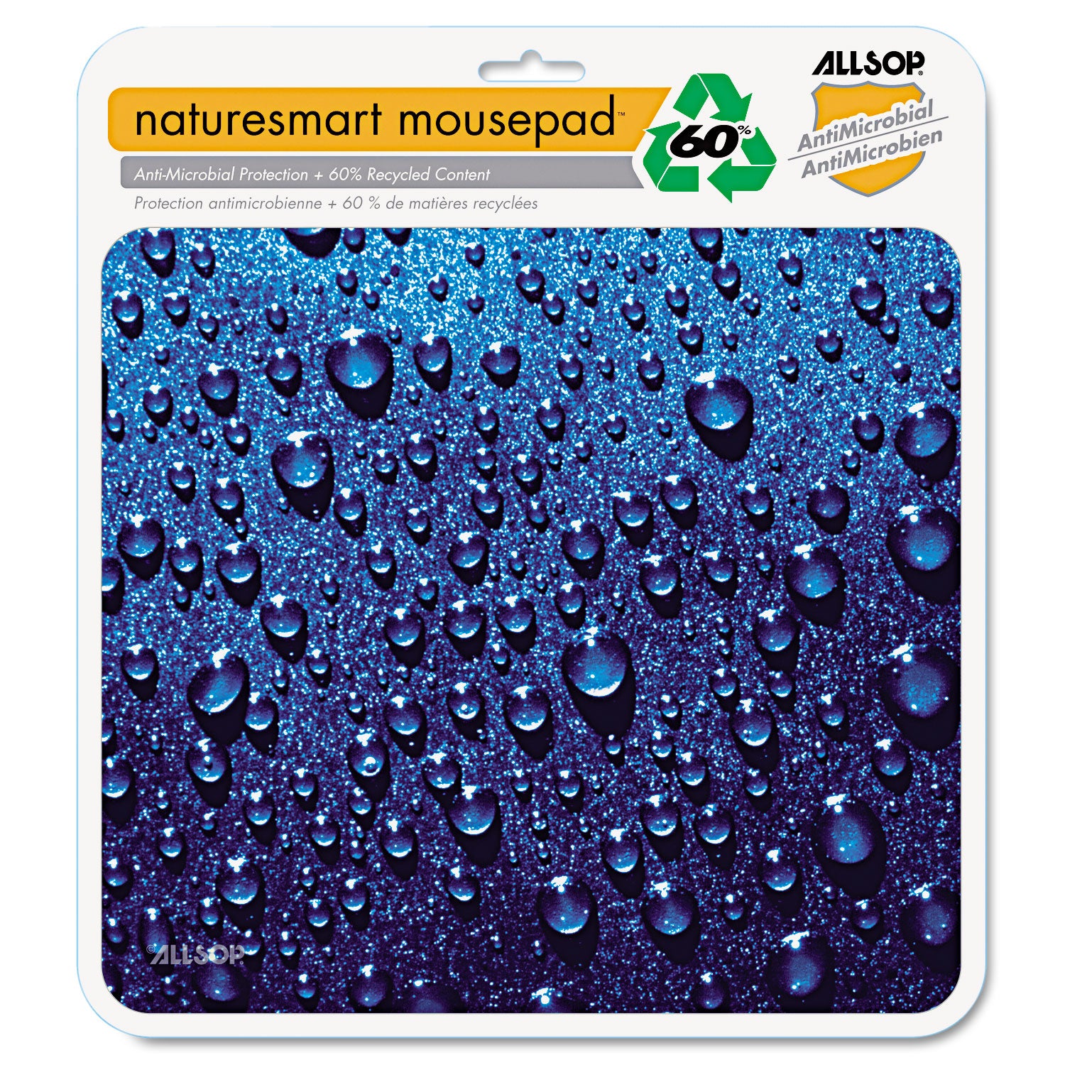 Naturesmart Mouse Pad, 8.5 x 8, Raindrops Design - 