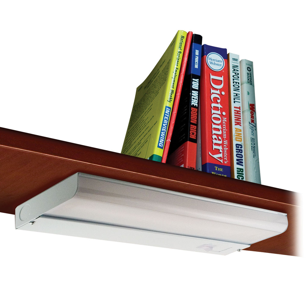 Low-Profile Under-Cabinet LED-Tube Light Fixture with (1) 9 W LED Tube, Steel Housing, 18.25" x 4" x 1.75", White