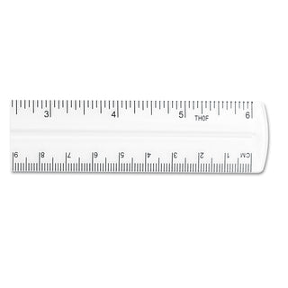 Transparent Shatter-Resistant Plastic Ruler, Standard/Metric, 6" Long, Clear - 