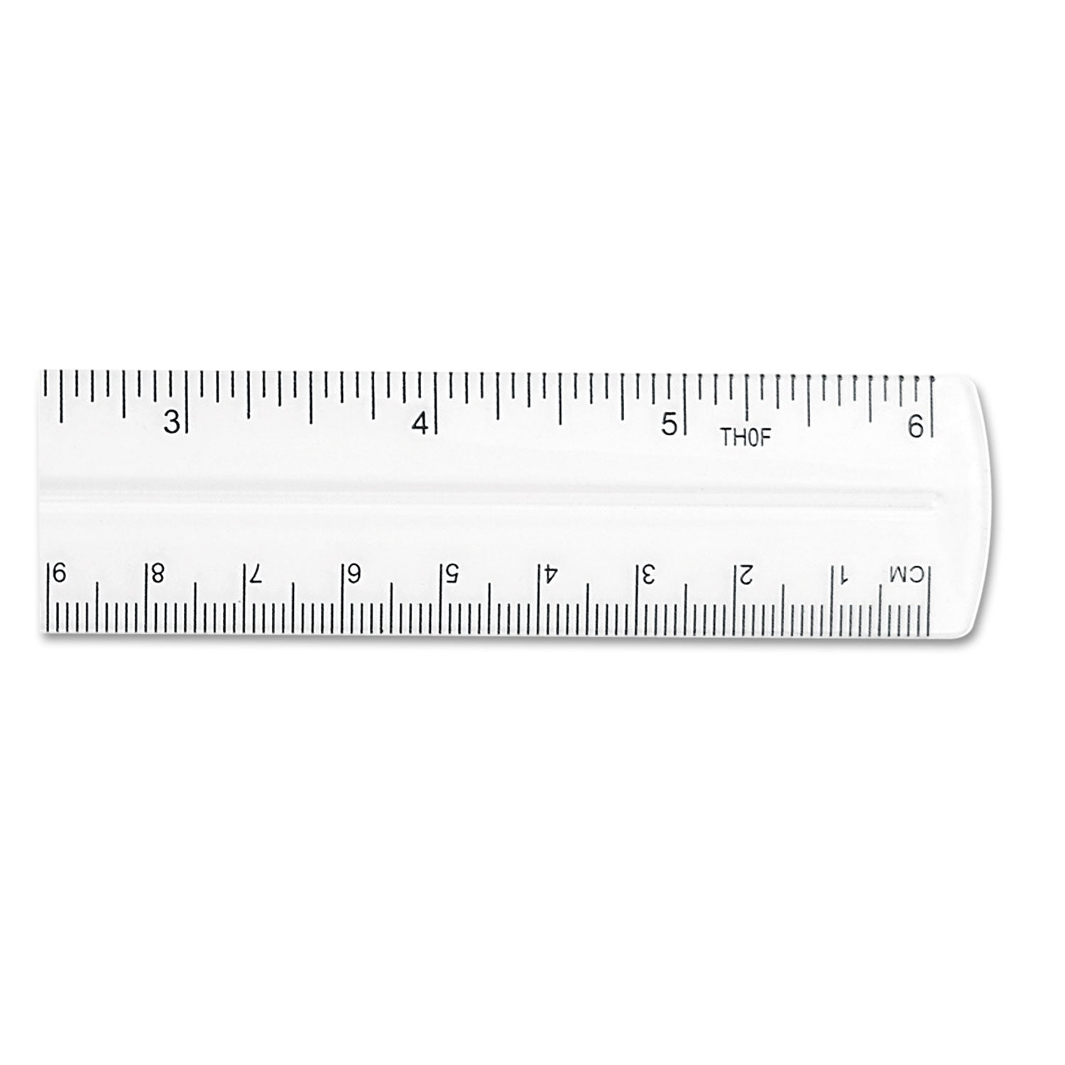 Transparent Shatter-Resistant Plastic Ruler, Standard/Metric, 6" Long, Clear - 