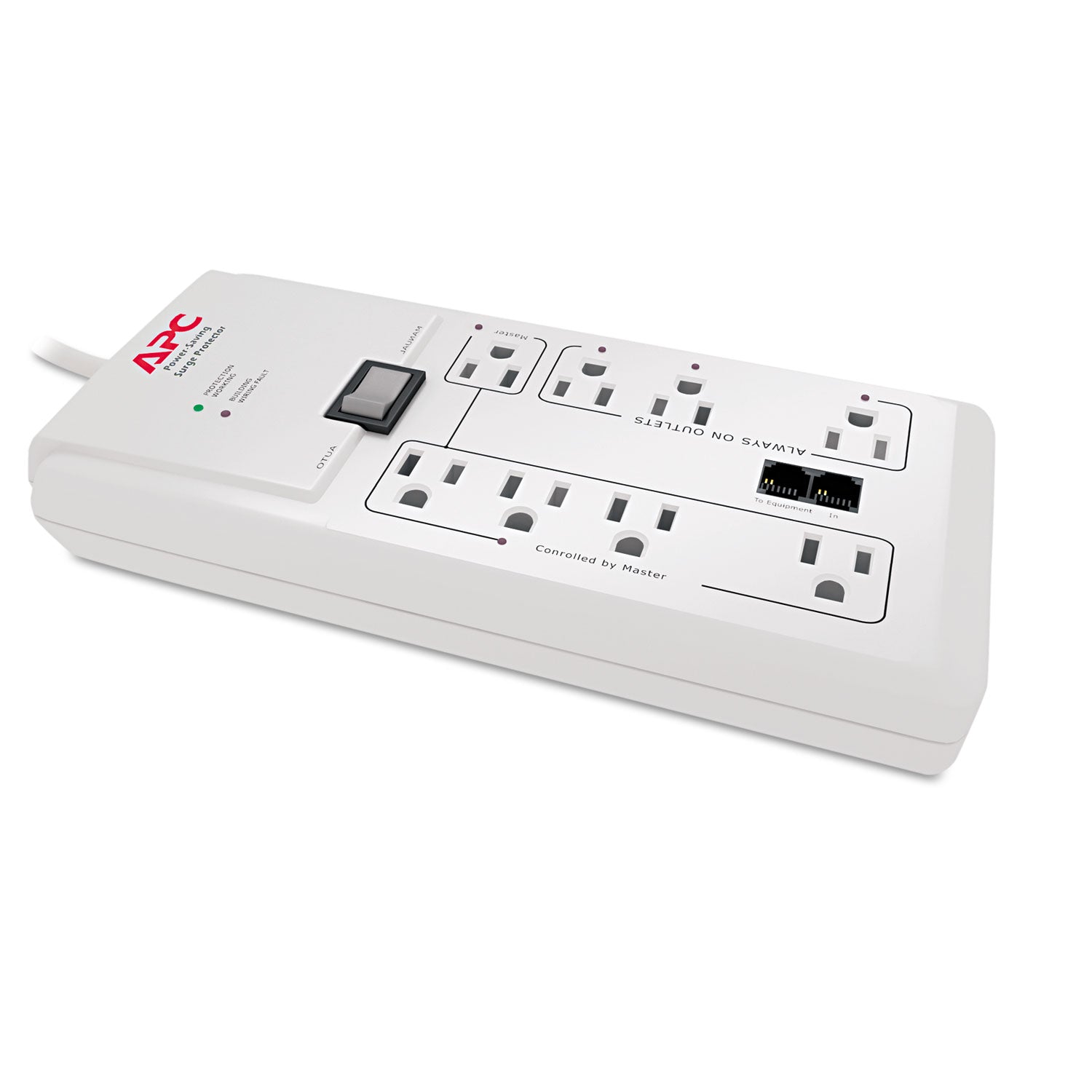 Home/Office SurgeArrest Protector, 8 AC Outlets, 6 ft Cord, 2,030 J, White - 