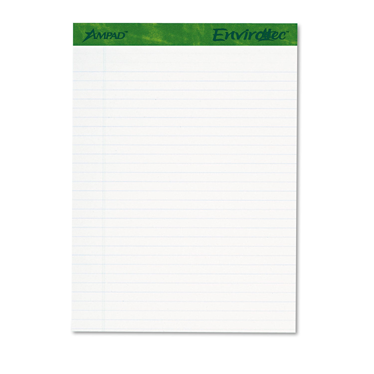 Earthwise by Ampad Recycled Writing Pad, Wide/Legal Rule, Politex Sand Headband, 40 White 8.5 x 11.75 Sheets, 4/Pack - 