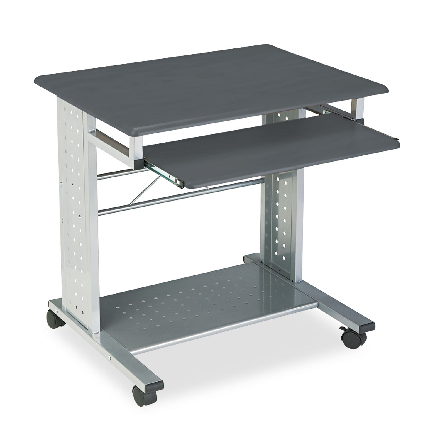 Empire Mobile PC Cart, 29.75" x 23.5" x 29.75", Anthracite/Silver - 