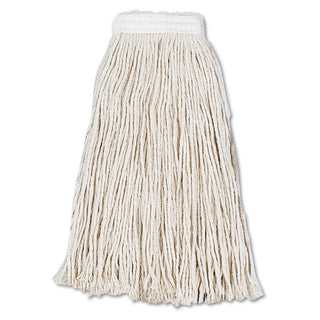 Cut-End Wet Mop Head, Cotton, #16, White, 12/Carton