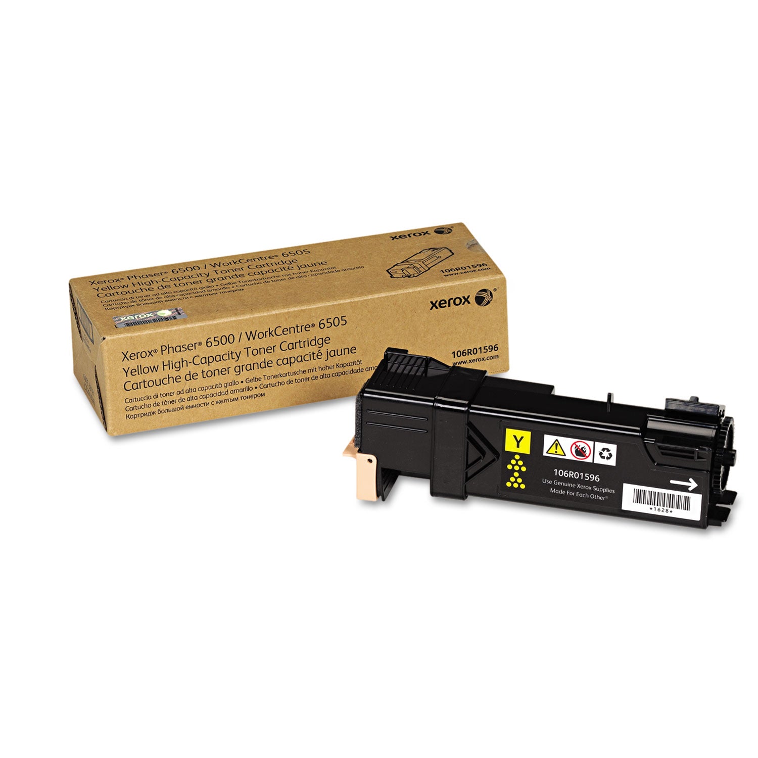 106R01596 High-Yield Toner, 2,500 Page-Yield, Yellow - 