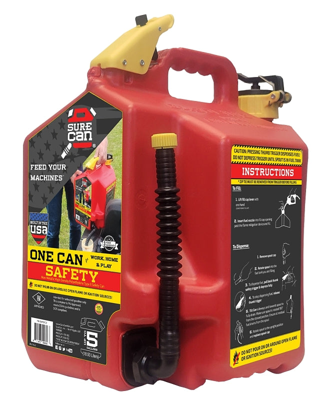 surecan-sur5sfg2-safety-can-5-gal-hdpe-red