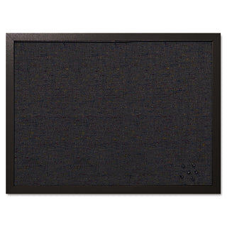 Designer Fabric Bulletin Board, 24 x 18, Black Surface, Black MDF Wood Frame