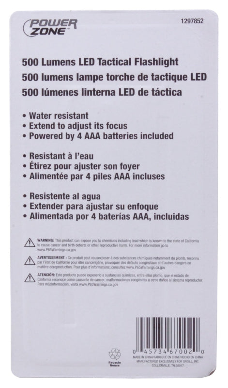 powerzone-12093-tactical-flashlight-aaa-battery-led-lamp-500-lumens-140-m-beam-distance-2-5-hr-run-time-black-red