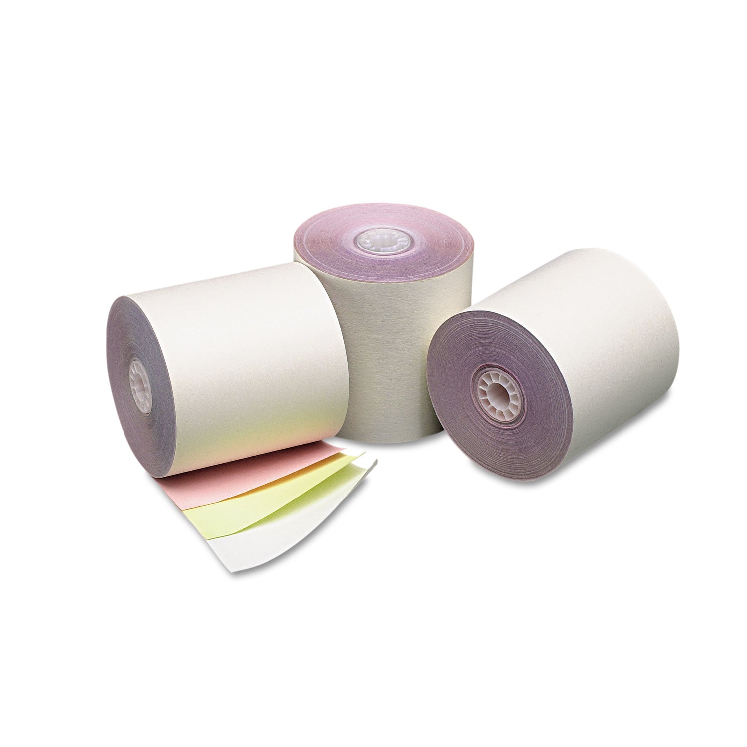 impact-printing-carbonless-paper-rolls-3-x-70-ft-white-canary-pink-50-carton_icx90770060 - 1