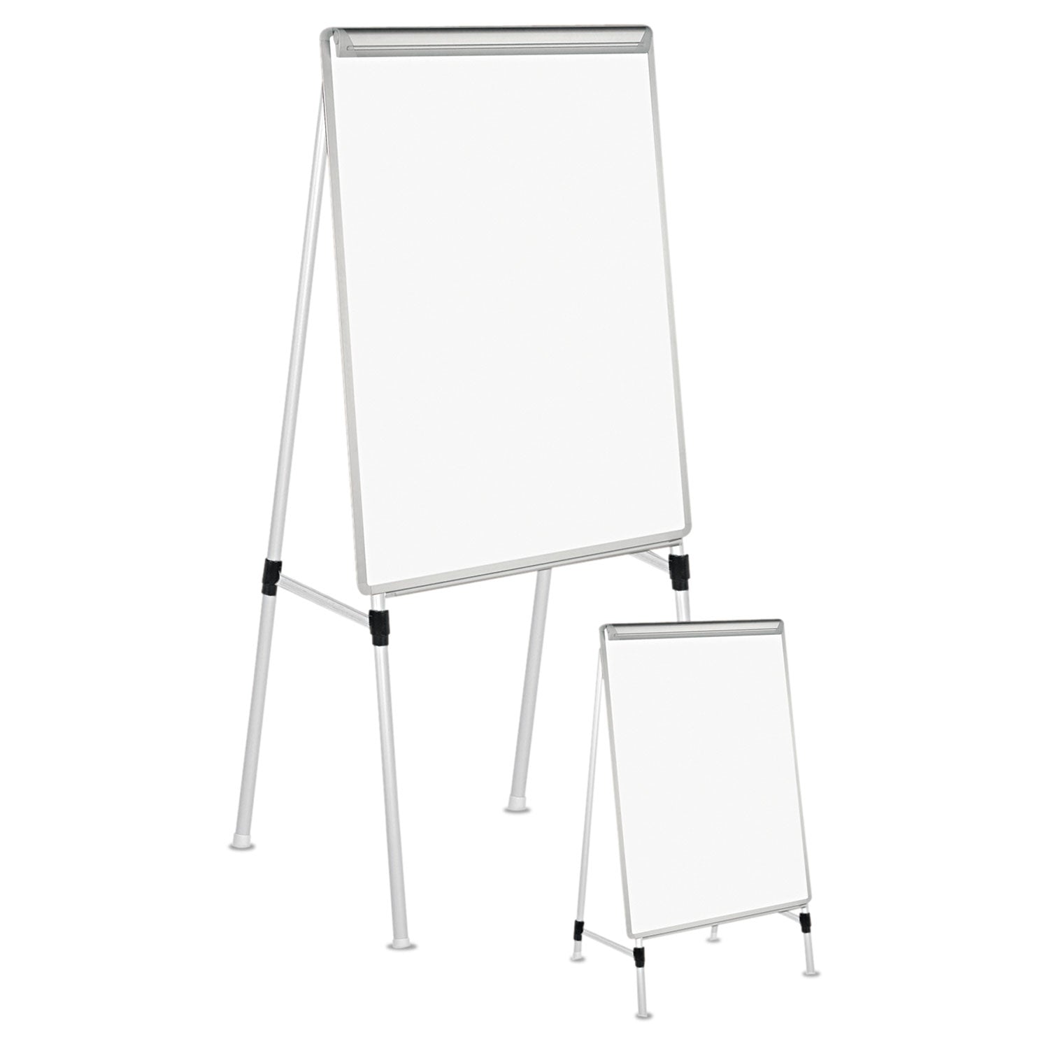 Dry Erase Board with A-Frame Easel, 29 x 41, White Surface, Silver Frame - 