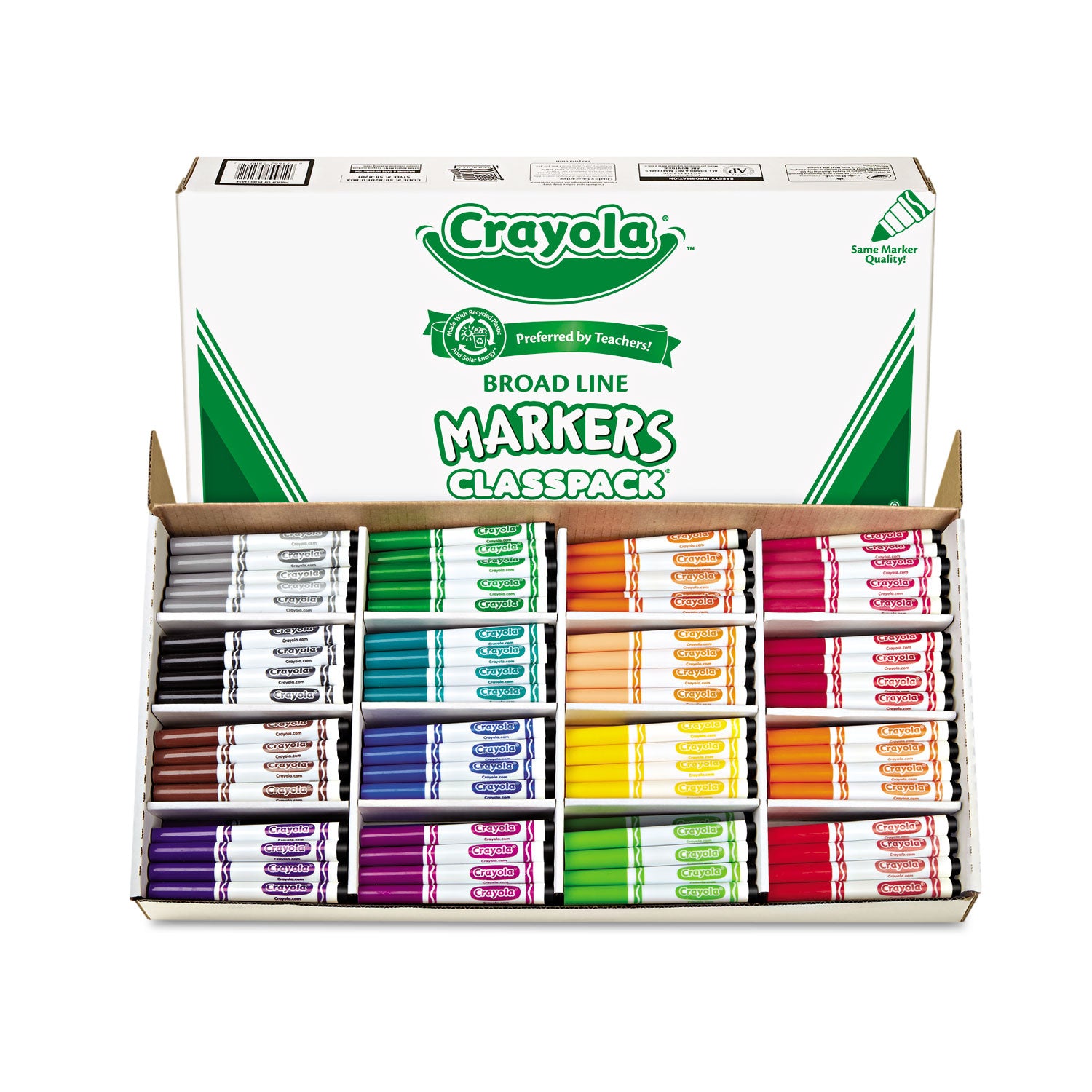 Non-Washable Marker, Broad Bullet Tip, Assorted Classic Colors, 256/Box - 