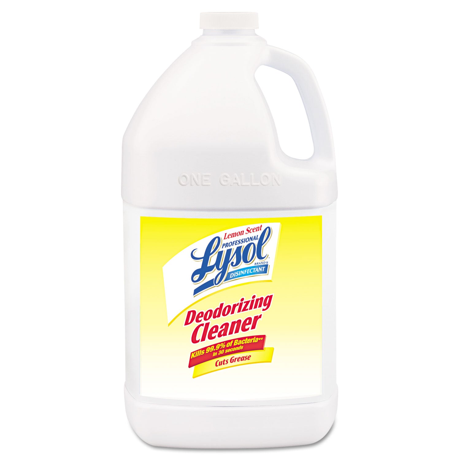 Disinfectant Deodorizing Cleaner Concentrate, 1 gal Bottle, Lemon, 4/Carton - 