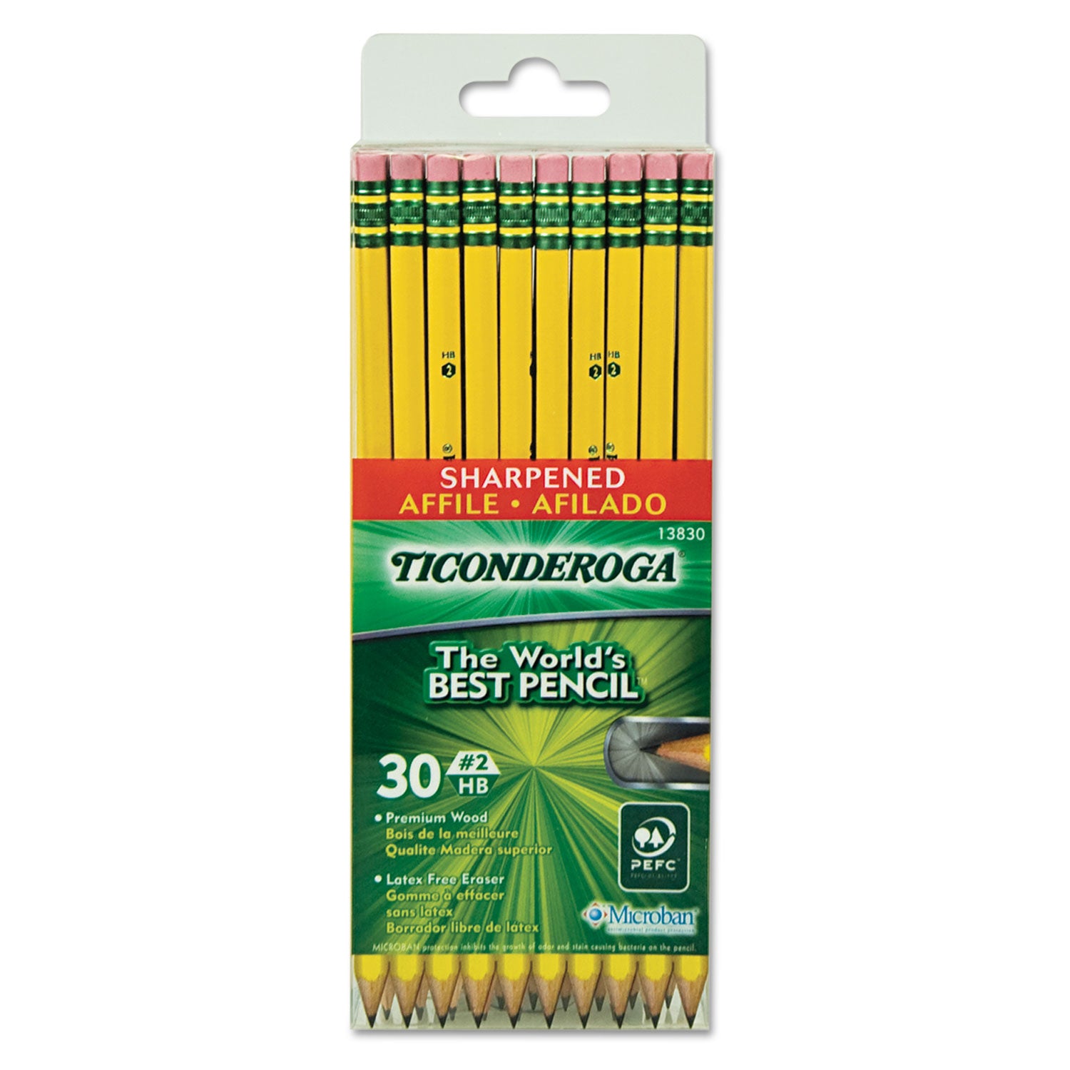 Pre-Sharpened Pencil, HB (#2), Black Lead, Yellow Barrel, 30/Pack - 