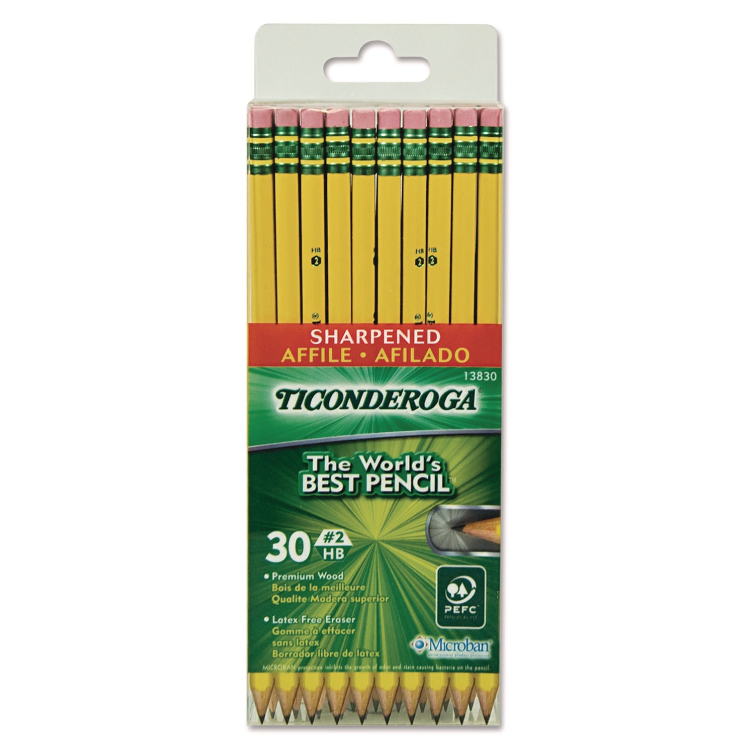 Pre-Sharpened Pencil, HB (#2), Black Lead, Yellow Barrel, 30/Pack