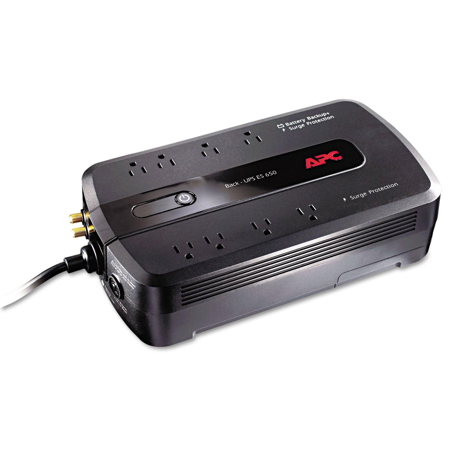 BE650G1 Back-UPS ES 650 Battery Backup System, 8 Outlets, 650 VA, 340 J - 