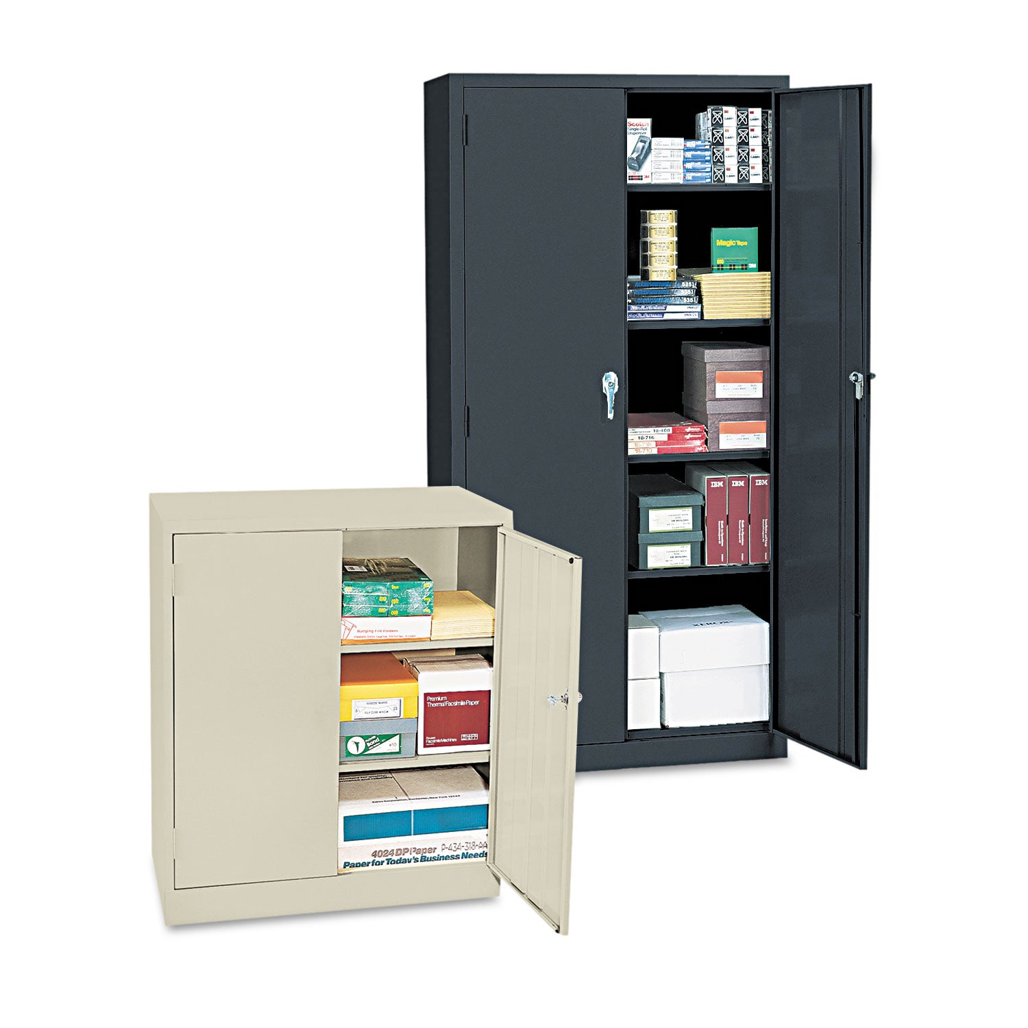 Economy Assembled Storage Cabinet, 36w x 18d x 42h, Putty - 