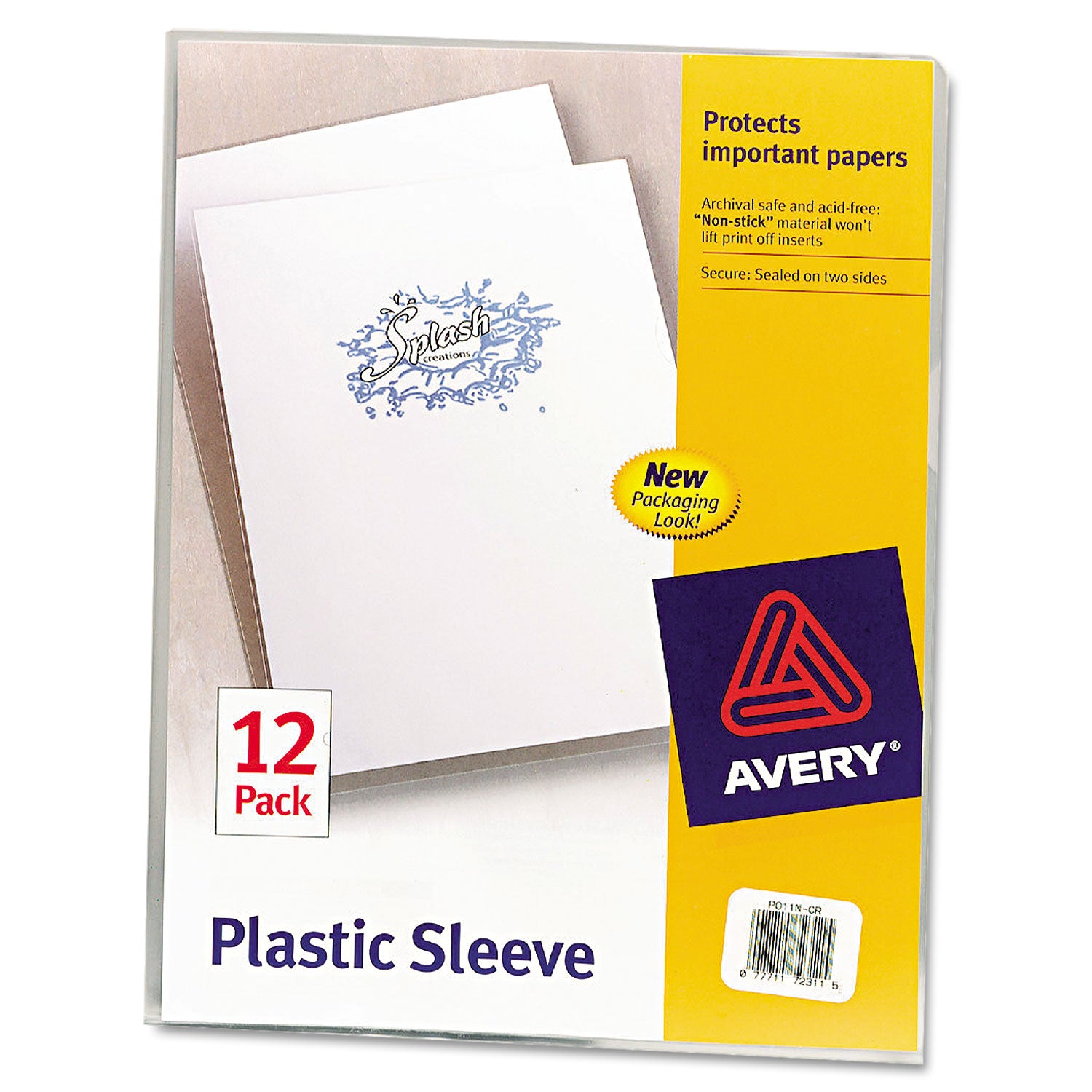 Clear Plastic Sleeves, Letter Size, Clear, 12/Pack - 