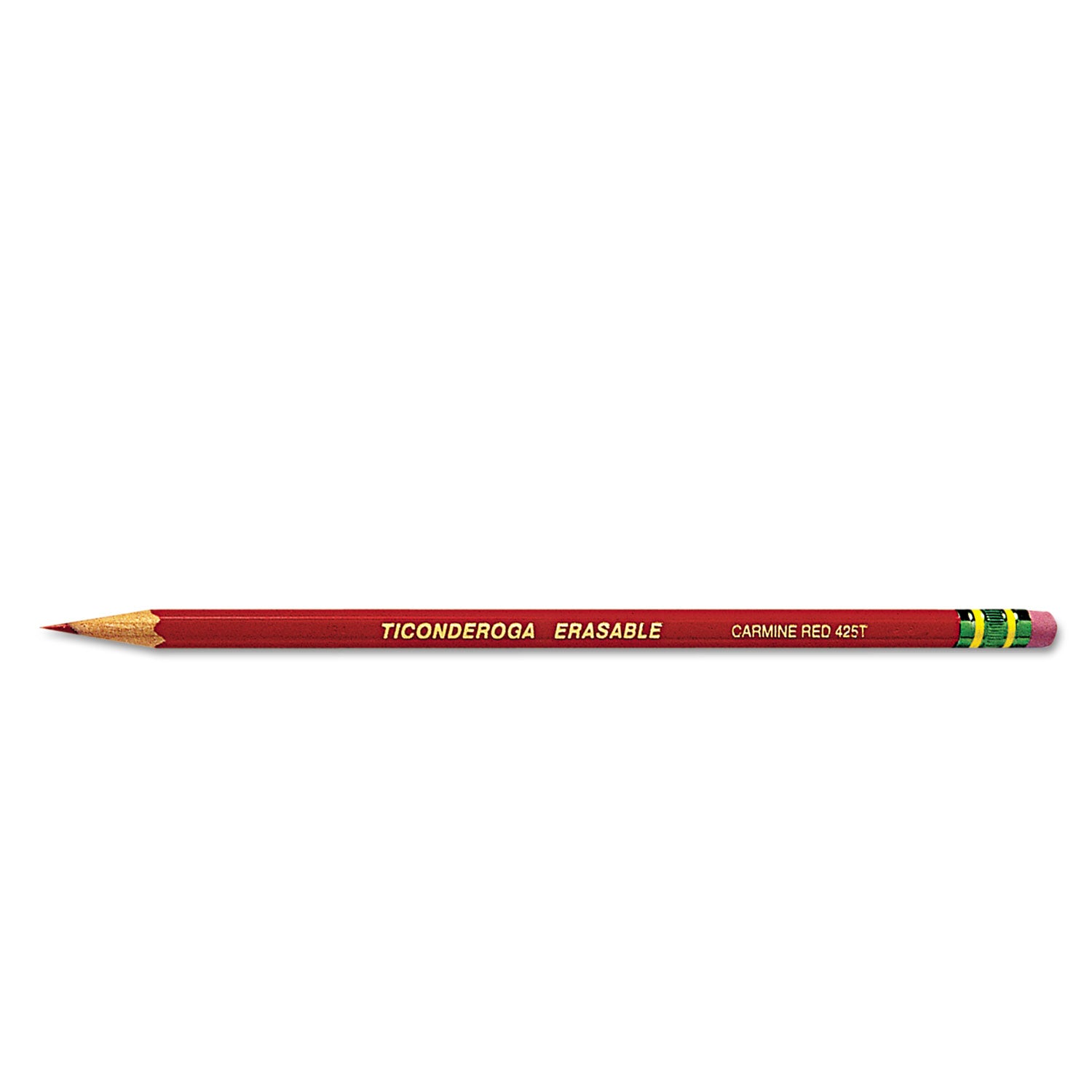 Erasable Colored Pencils, 2.6 mm, 2B, Carmine Red Lead, Carmine Red Barrel, Dozen - 