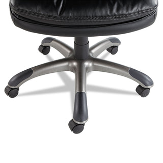 Executive Swivel/Tilt Bonded Leather High-Back Chair, Supports Up to 250 lb, 18.50" to 21.65" Seat Height, Black - 