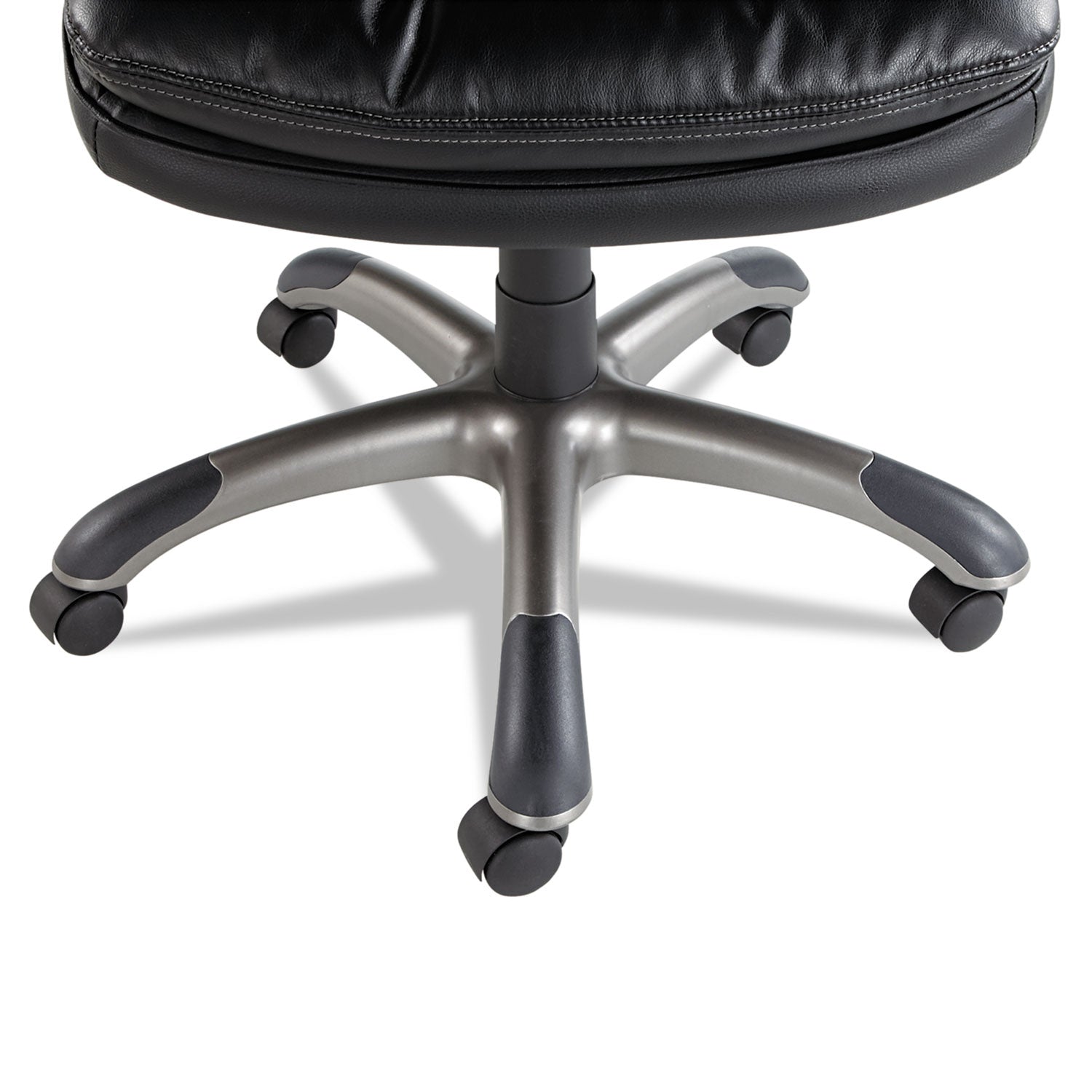 Executive Swivel/Tilt Bonded Leather High-Back Chair, Supports Up to 250 lb, 18.50" to 21.65" Seat Height, Black - 