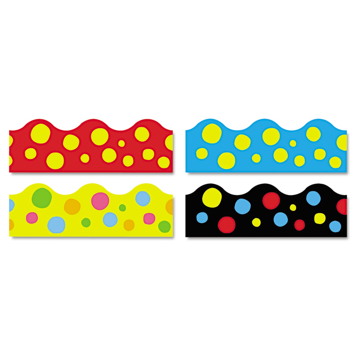 Terrific Trimmers Border Variety Set, 2.25" x 39", Lotsa Spots, Assorted Colors, 48/Set - 