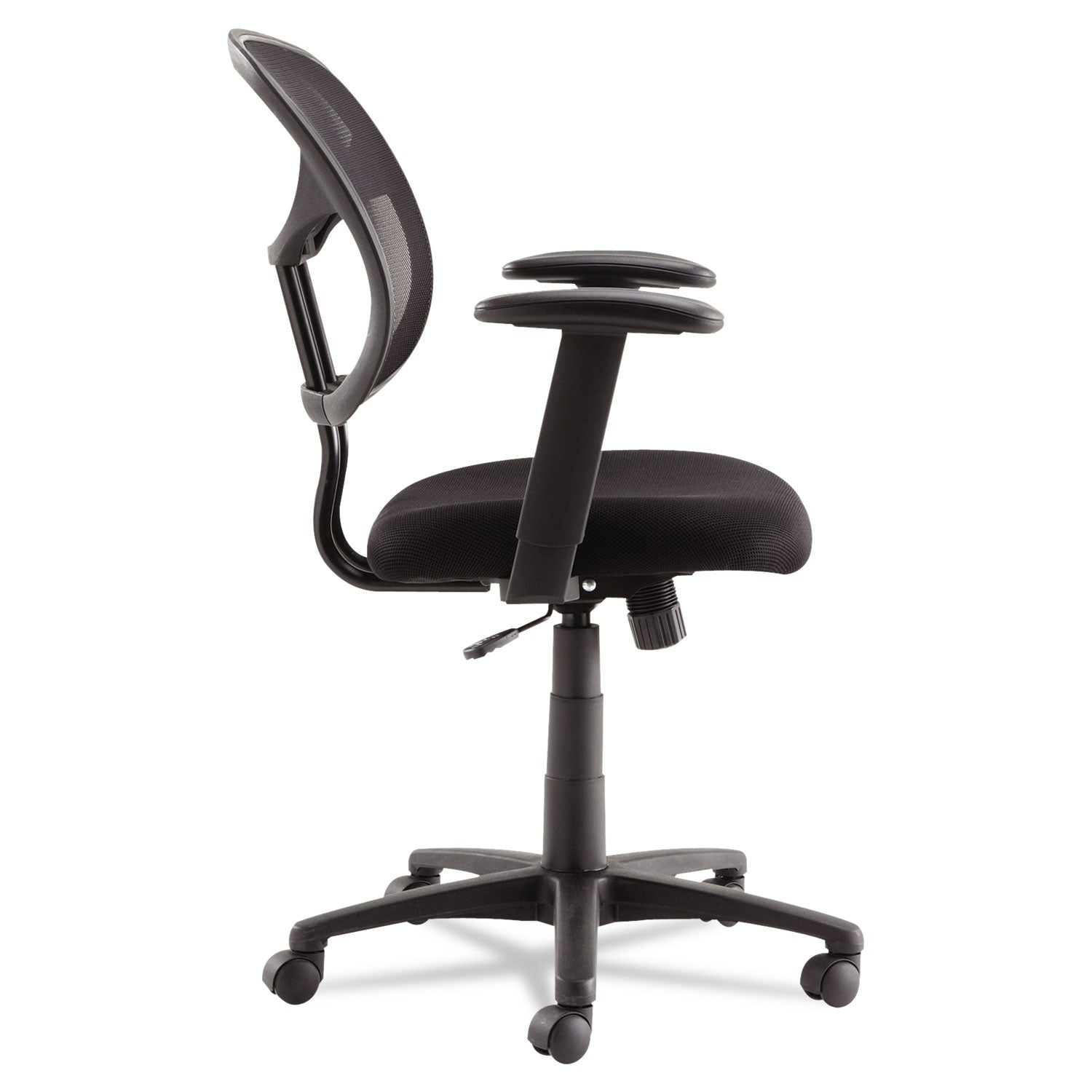 Swivel/Tilt Mesh Task Chair with Adjustable Arms, Supports Up to 250 lb, 17.72" to 22.24" Seat Height, Black - 