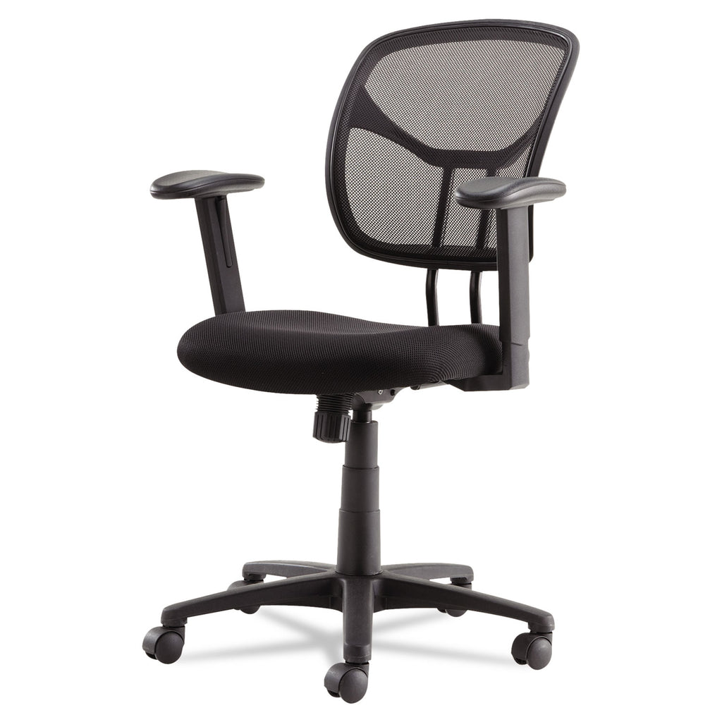 Swivel/Tilt Mesh Task Chair with Adjustable Arms, Supports Up to 250 lb, 17.72" to 22.24" Seat Height, Black - 