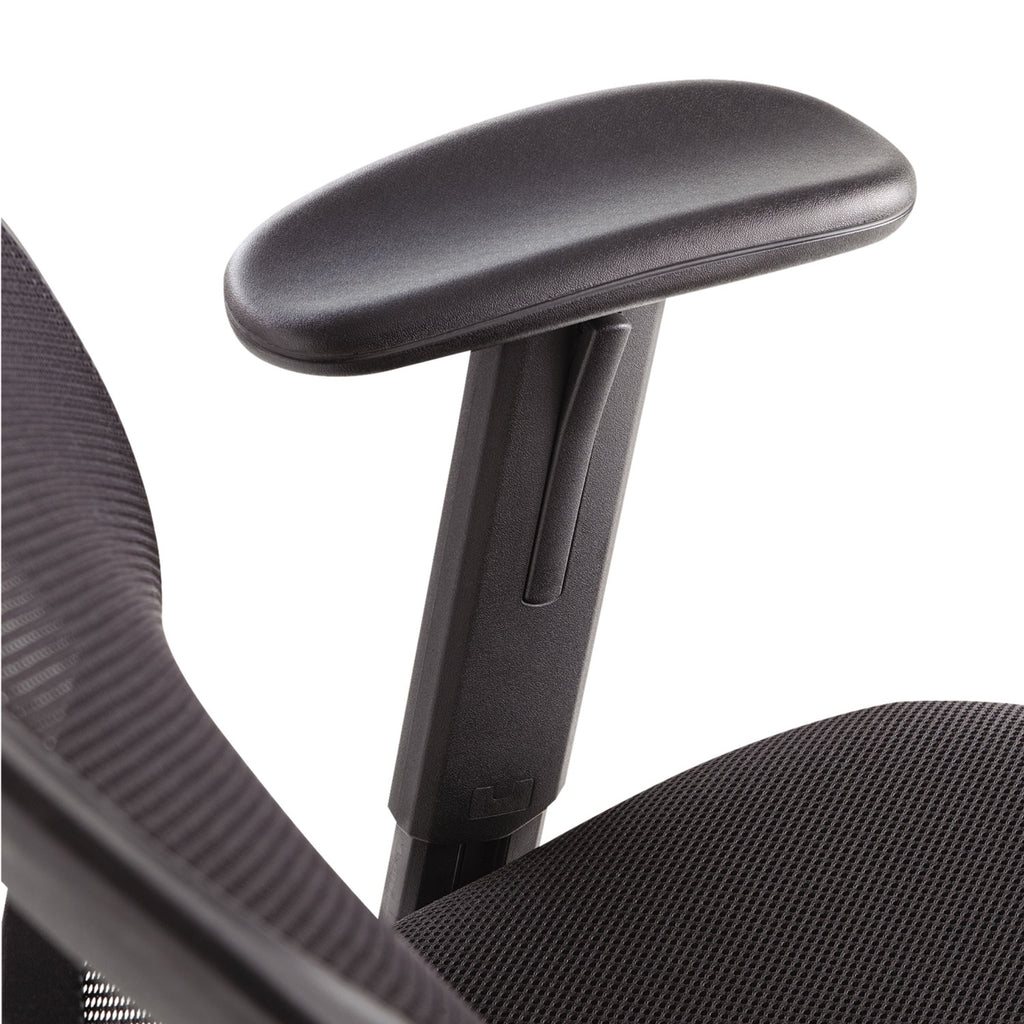 Swivel/Tilt Mesh Task Chair with Adjustable Arms, Supports Up to 250 lb, 17.72" to 22.24" Seat Height, Black - 